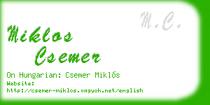 miklos csemer business card